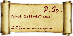 Pakot Szilvánusz névjegykártya